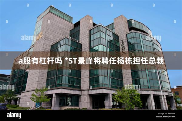 a股有杠杆吗 *ST景峰将聘任杨栋担任总裁