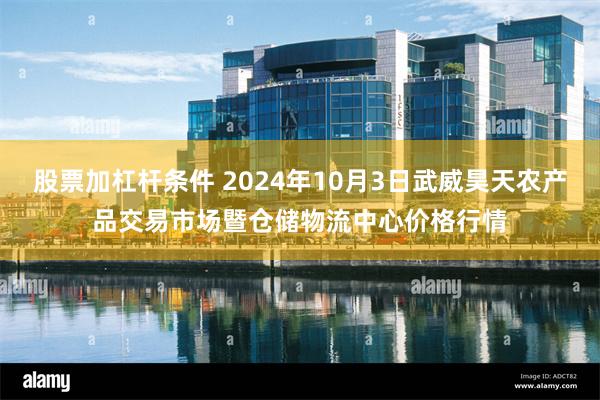 股票加杠杆条件 2024年10月3日武威昊天农产品交易市场暨仓储物流中心价格行情