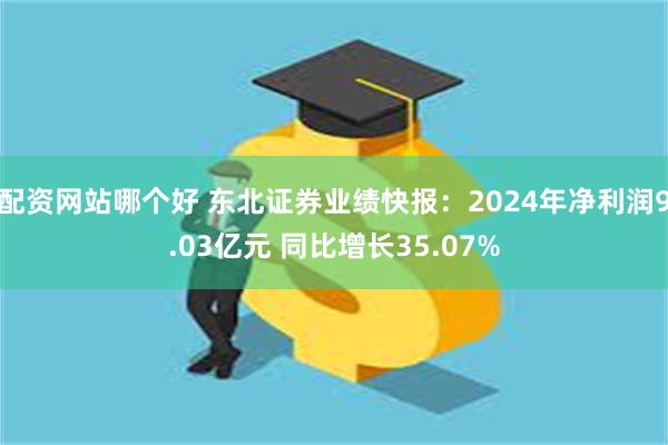 配资网站哪个好 东北证券业绩快报：2024年净利润9.03亿元 同比增长35.07%